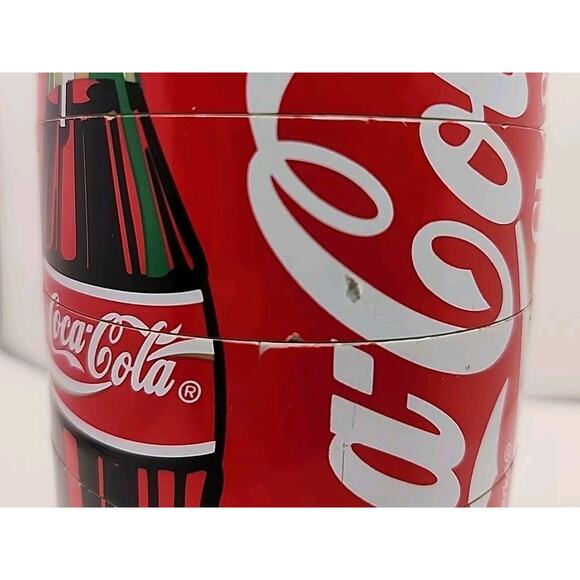 Vintage 1995 Coca-Cola Classic Puzzle OVERSIZED Can Set 6 Coasters Collectible - Picture 3 of 8